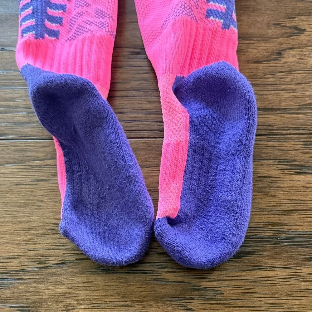 Pink Purple and White Soccer Knee-High Socks